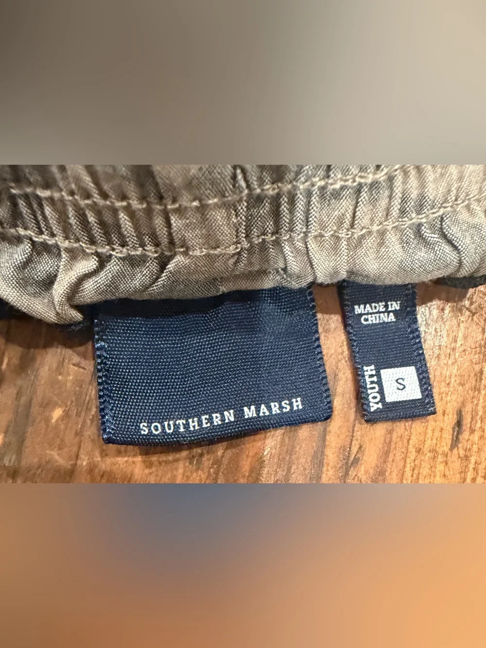 Southern Marsh Gray Camo Kids Drawstring Shorts